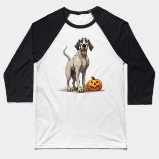 Halloween Great Dane Dog #1 Baseball T-Shirt